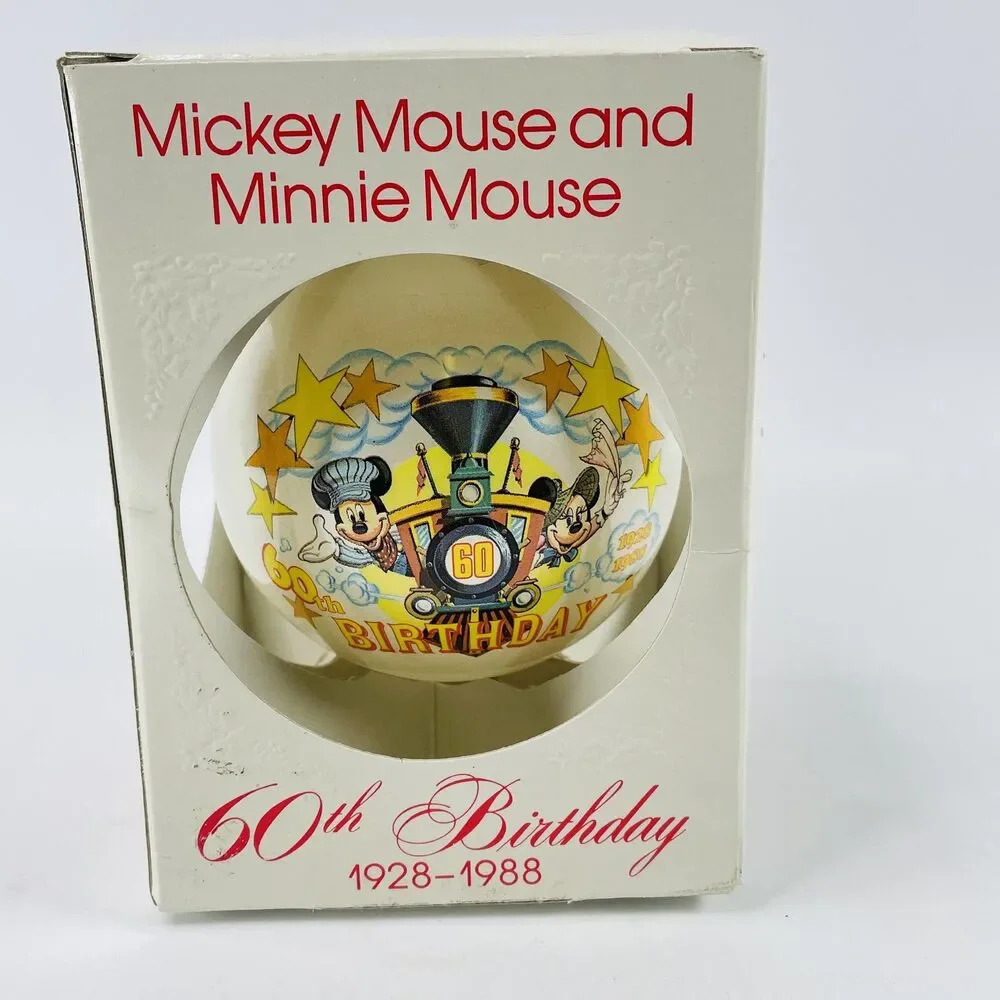 VTG Disney Mickey Minnie Mouse 60th Birthday 1988 Schmid Collectible Ornament